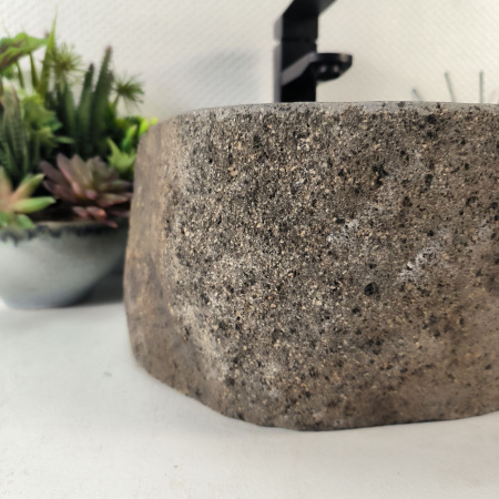 Каменная раковина из речного камня RS-05263 (35*35*16) 0855 из натурального камня