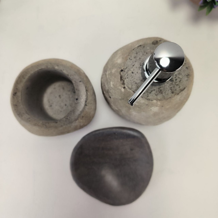 Набор из речного камня 3 предмета RN-03126 дозатор, стаканчик,мыльница
