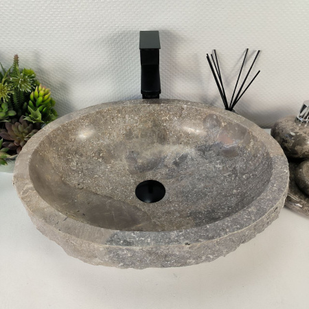 Каменная раковина из мрамора Erozy Grey EM-04523 (51*41*15) 0188 из натурального камня