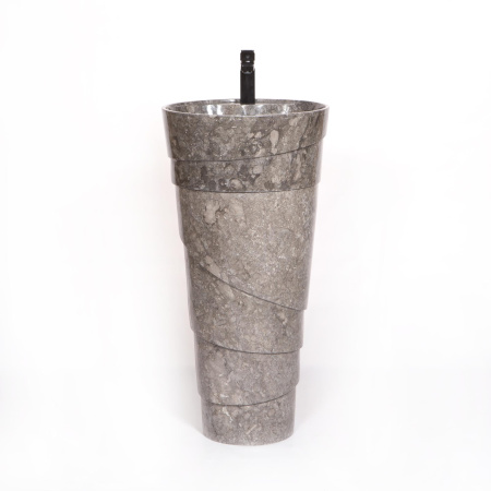 Раковина напольная из мрамора Pedestal Grey Spiral  MN-03211 (45*45*90см) 128