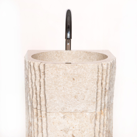 Раковина напольная из мрамора Pedestal Semi Marmo Cream MN-03220 (40*40*90см) 137