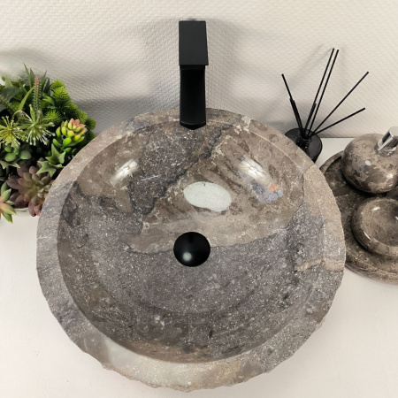 Каменная раковина из мрамора Erozy Grey EM-04528 (46*46*15) 0186 из натурального камня