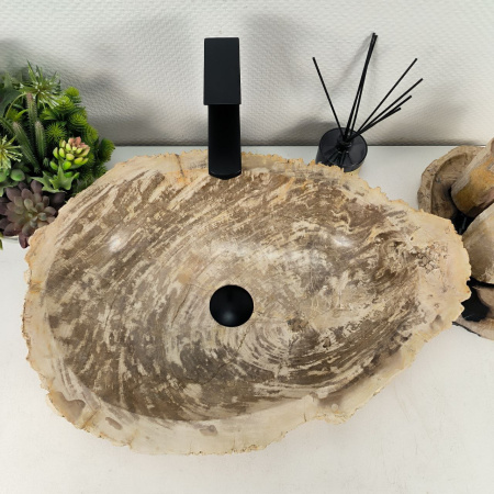 Каменная раковина из окаменелого дерева OD-04574. (60*41*15) 0176 из натурального камня