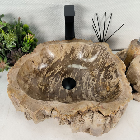 Каменная раковина из окаменелого дерева OD-04564 (46*42*16) 0176 из натурального камня