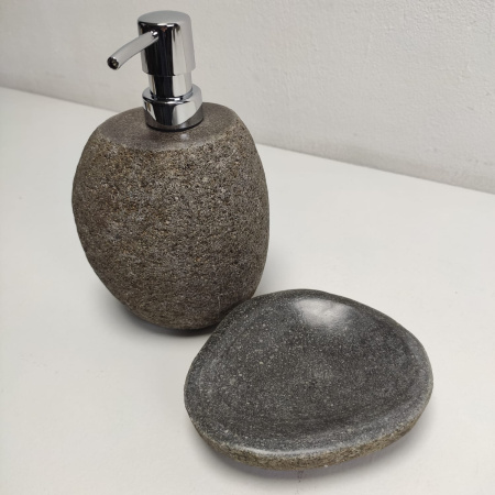 Набор из речного камня 2 предмета RN-0184 дозатор, мыльница