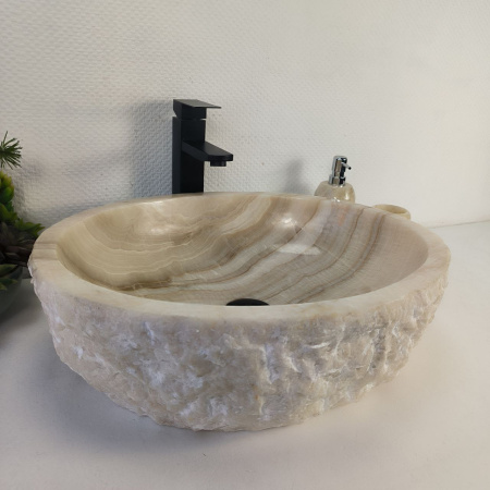 Каменная раковина из оникса Erozy White EO-04255 (53*42*15) 0213 из натурального камня