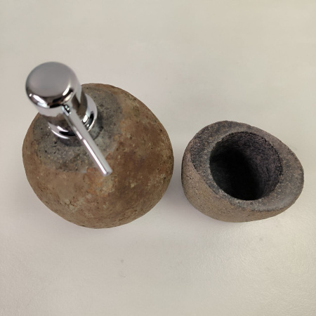 Набор из речного камня 2 предмета RN-03808 дозатор,стаканчик (143,144)