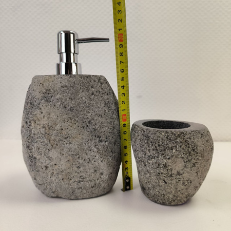 Набор из речного камня 2 предмета RN-03811 дозатор,стаканчик (143,144)