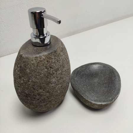 Набор из речного камня 2 предмета RN-0184 дозатор, мыльница