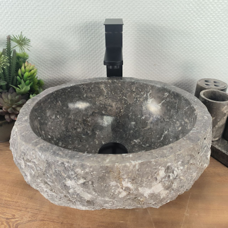 Каменная раковина из мрамора Erozy Grey EM-04639 (38*32*16) 0191 из натурального камня