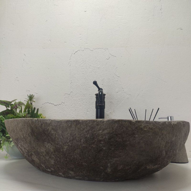 Раковина из речного камня RS-61728 (63*56*15) из натурального камня