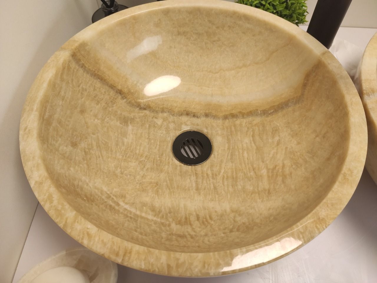 Раковина из оникса ПАРА! Bowl Yellow TinLip BO-60328 40*40*15из натурального камня