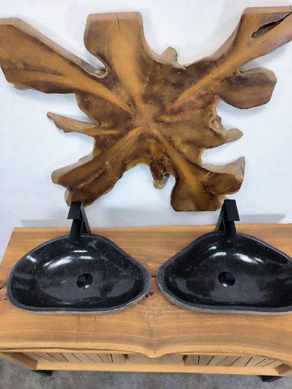 Раковина из речного камня ПАРА! RS-66404 56х33х14 из натурального камня