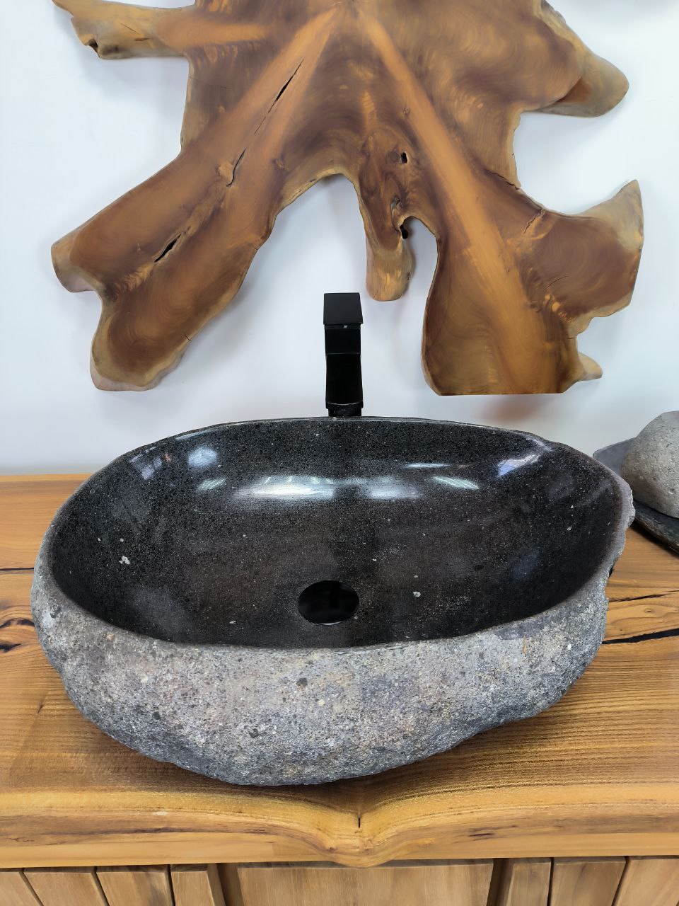 Раковина из речного камня RS-66292 58х42х15 из натурального камня