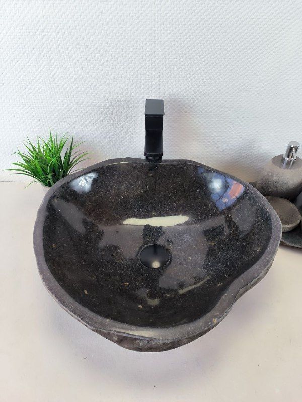 Раковина из речного камня RS-66207 51х47х15 из натурального камня