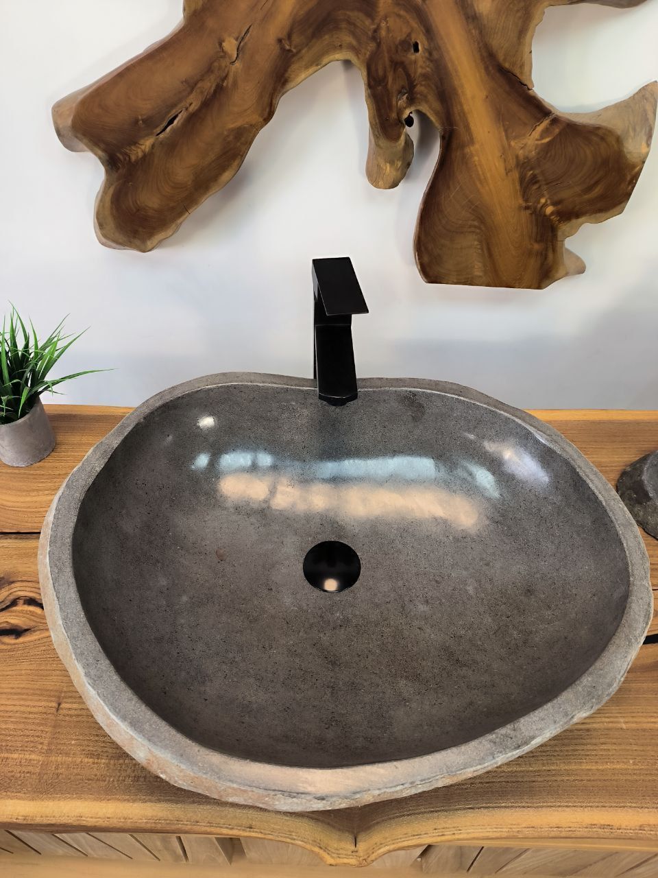 Раковина из речного камня RS-65845 60х45х16 из натурального камня