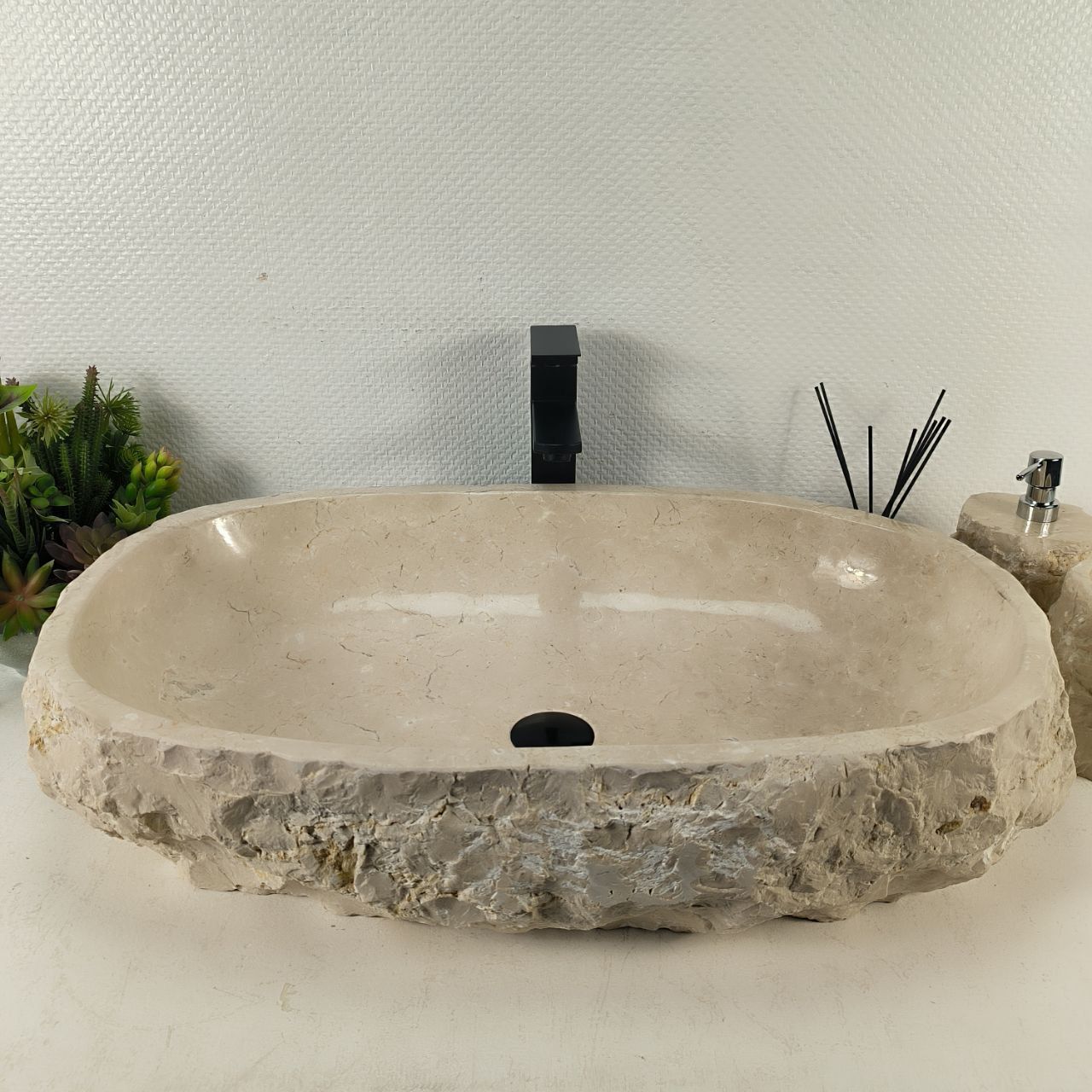 Раковина из мрамора Erozy Cream EM-65109 73*46*16 из натурального камня