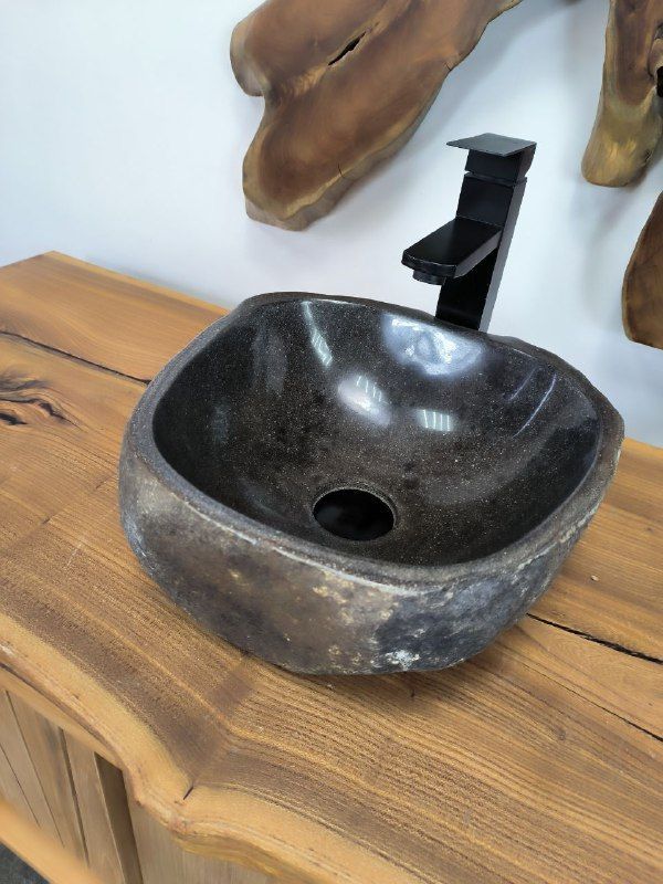 Раковина из речного камня RS-66318 33х32х15 из натурального камня