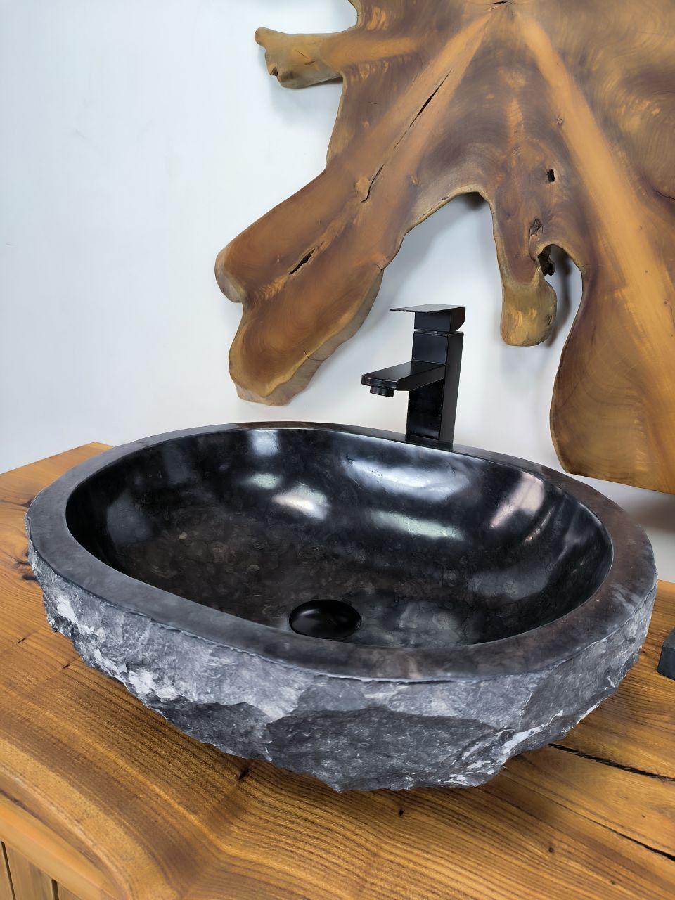 Раковина из мрамора Erozy Black EM-66216 51х41х16 из натурального камня