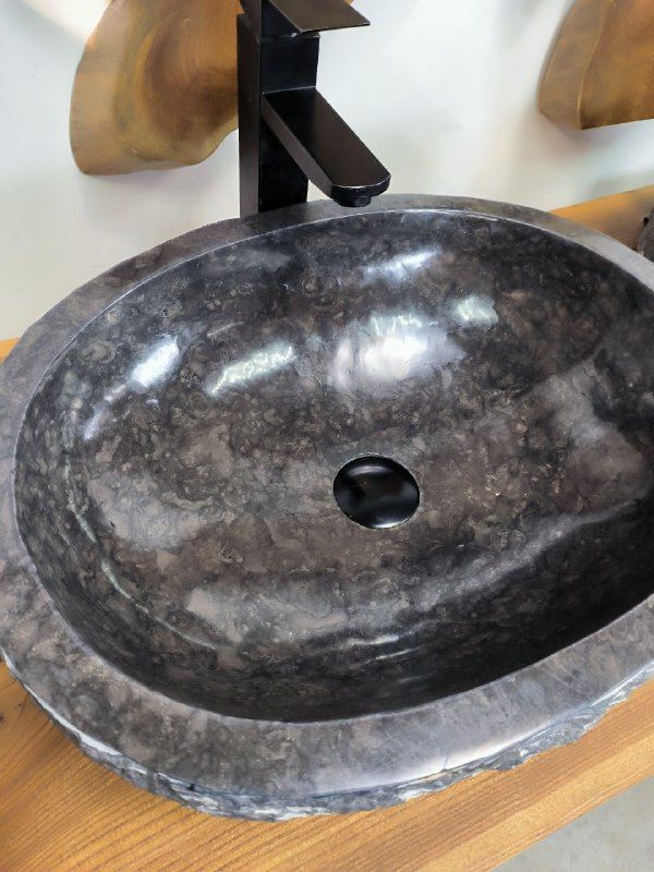Раковина из мрамора ПАРА! Erozy Black EM-66599 51х40х15 из натурального камня