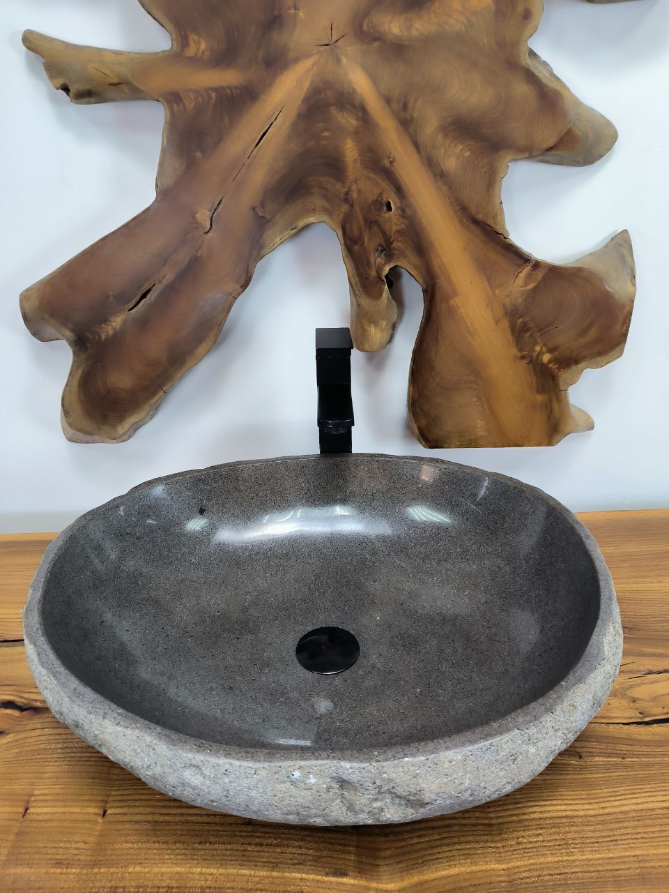 Раковина из речного камня RS-66546 55х45х15 из натурального камня