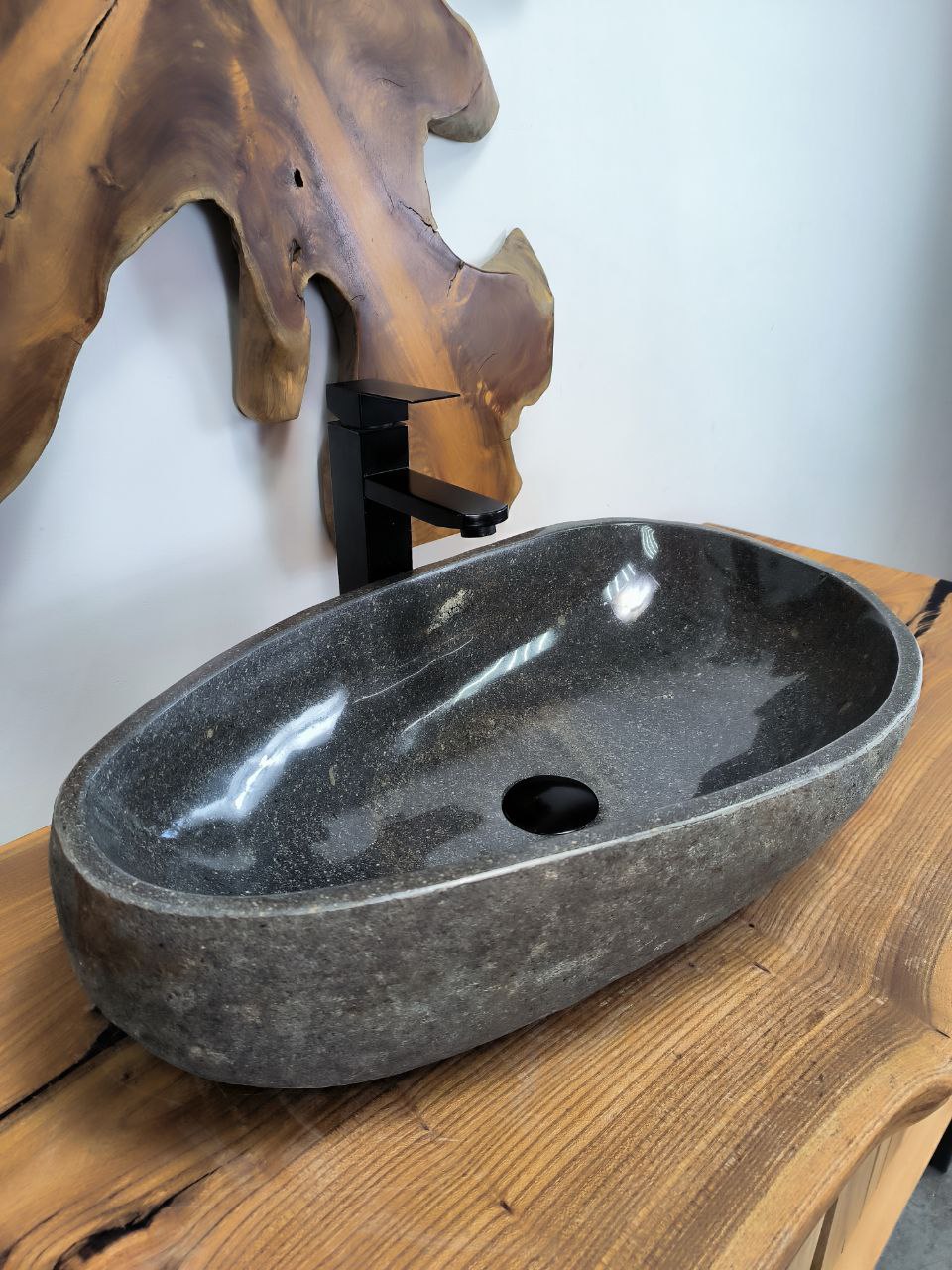 Раковина из речного камня RS-66527 59х36х15 из натурального камня