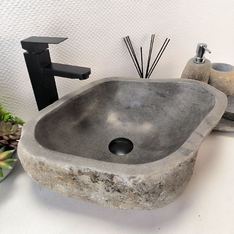 Раковина из речного камня RS-63572 (50*39*15) из натурального камня
