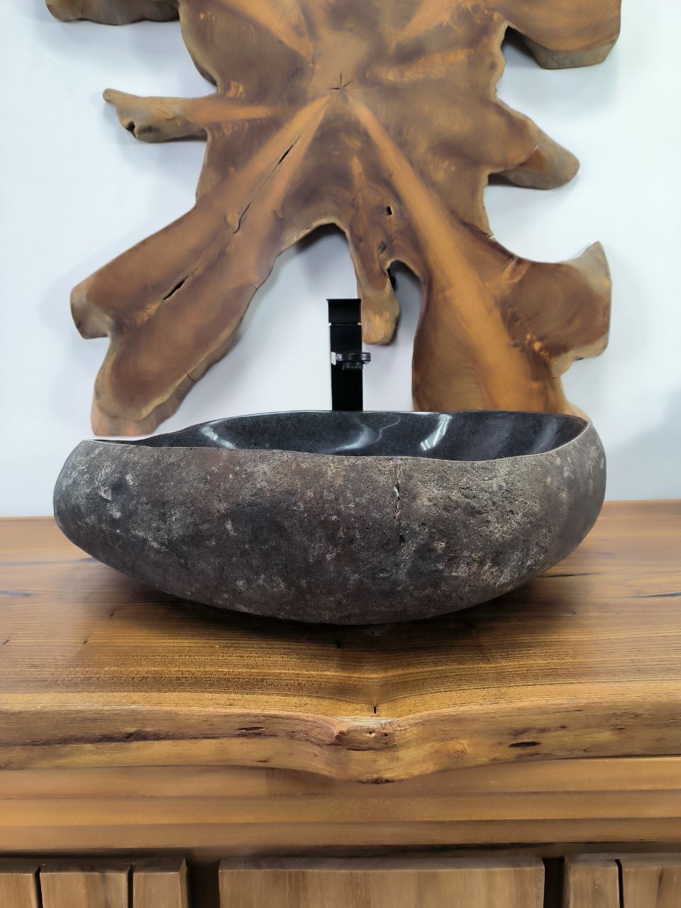 Раковина из речного камня RS-66628 54х44х16 из натурального камня