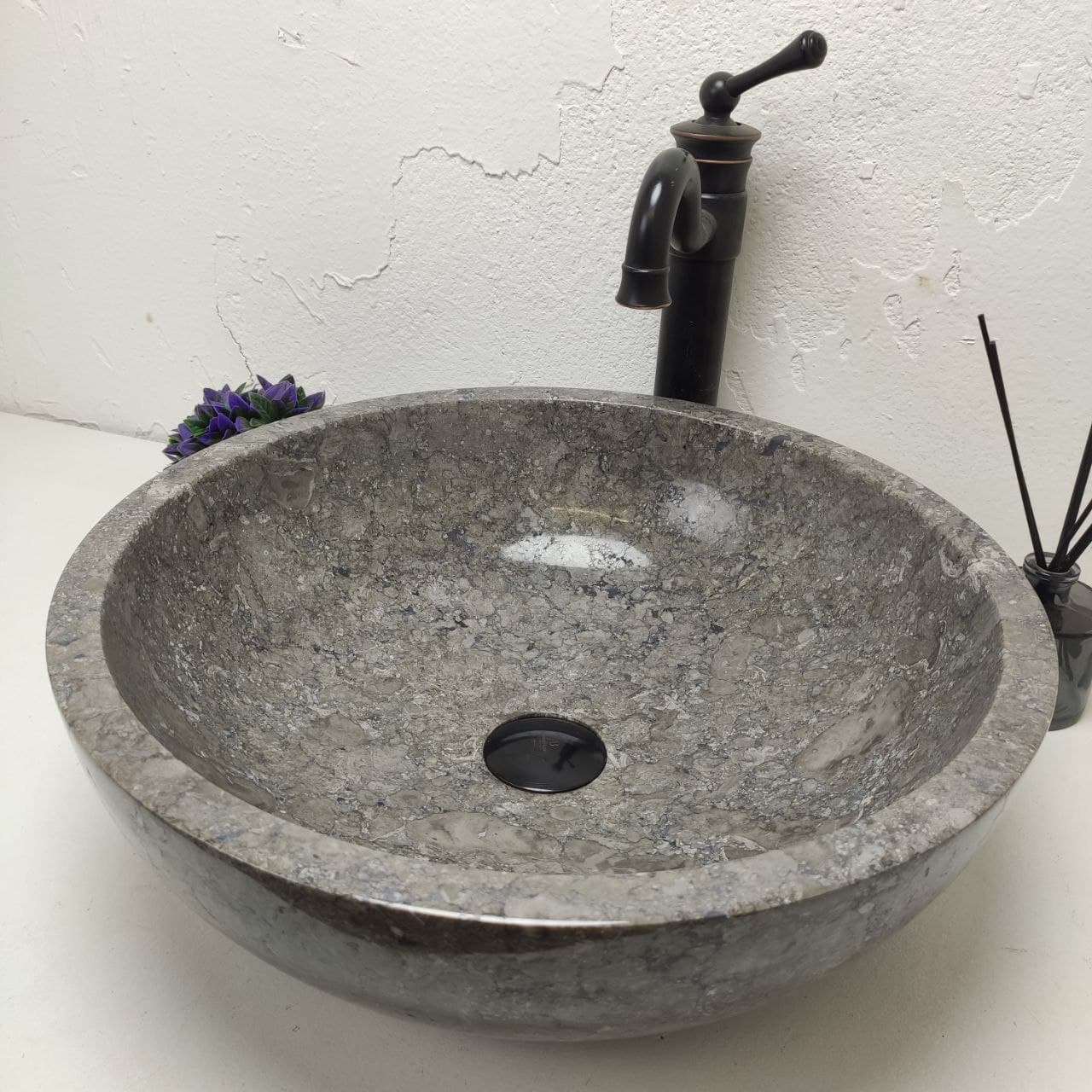 Раковина из мрамора Bowl Grey BM-61186 45*45*15 из натурального камня
