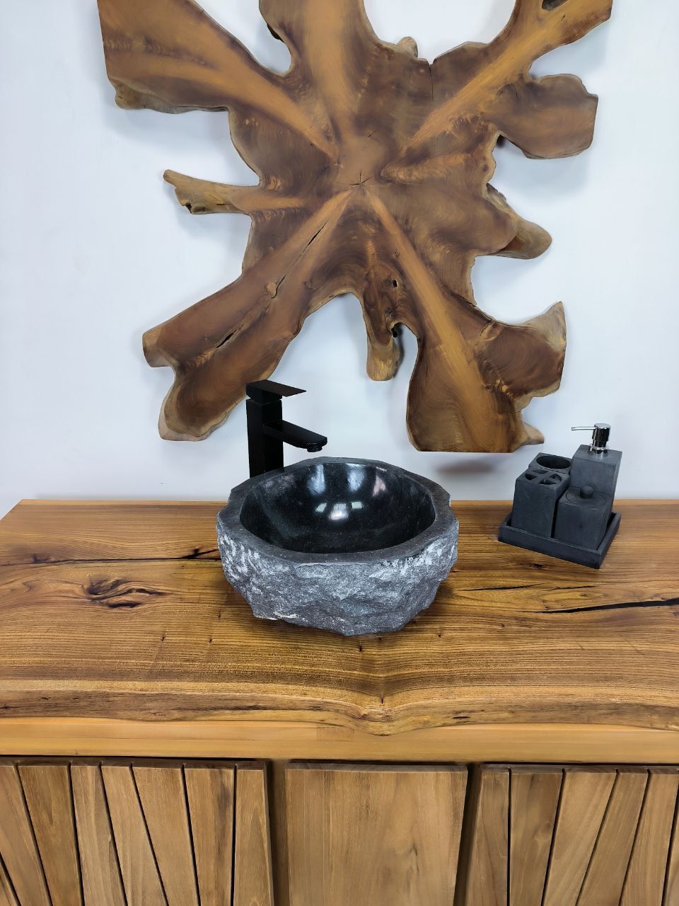 Раковина из мрамора Erozy Black EM-66616 35х34х15 из натурального камня