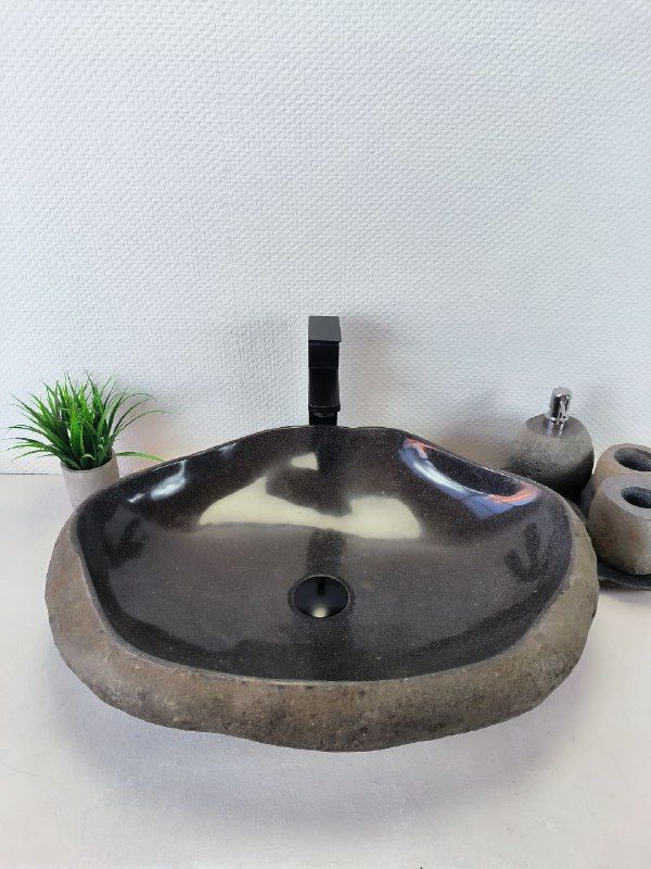 Раковина из речного камня RS-66209 63х47х15 из натурального камня