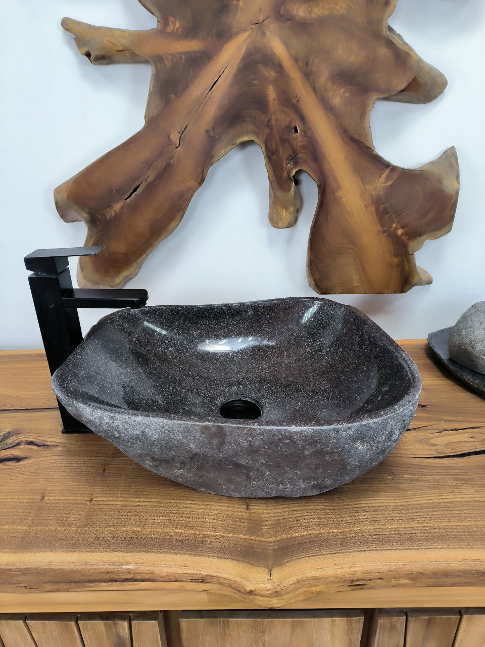 Раковина из речного камня RS-66290 48х40х15 из натурального камня