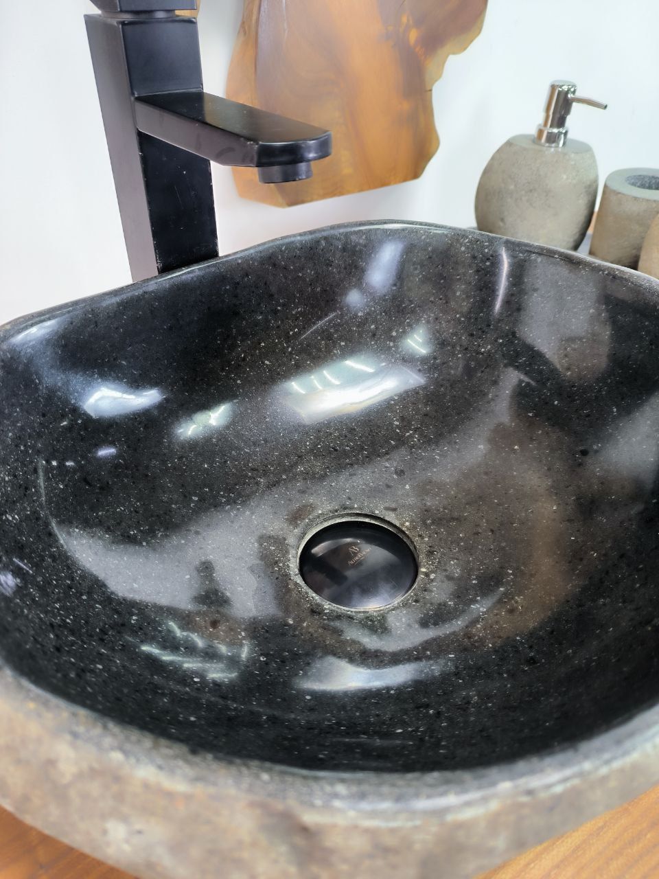 Раковина из речного камня RS-66373 41х33х14 из натурального камня