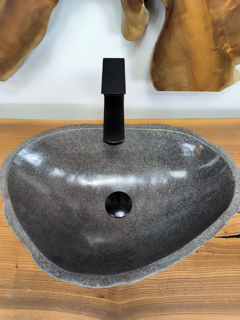 Раковина из речного камня RS-66559 52х34х15 из натурального камня