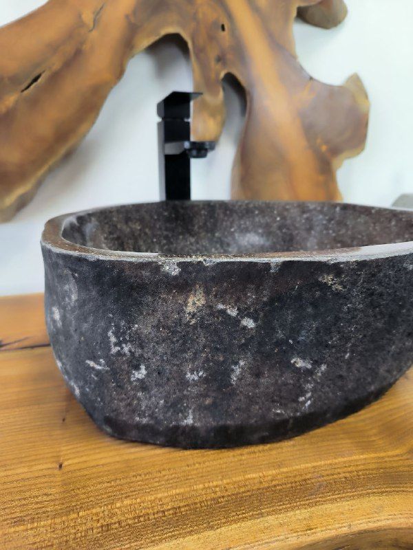 Раковина из речного камня RS-66481 42х42х15 из натурального камня
