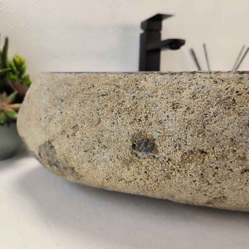Раковина из речного камня RS-63438 (54*46*15) из натурального камня
