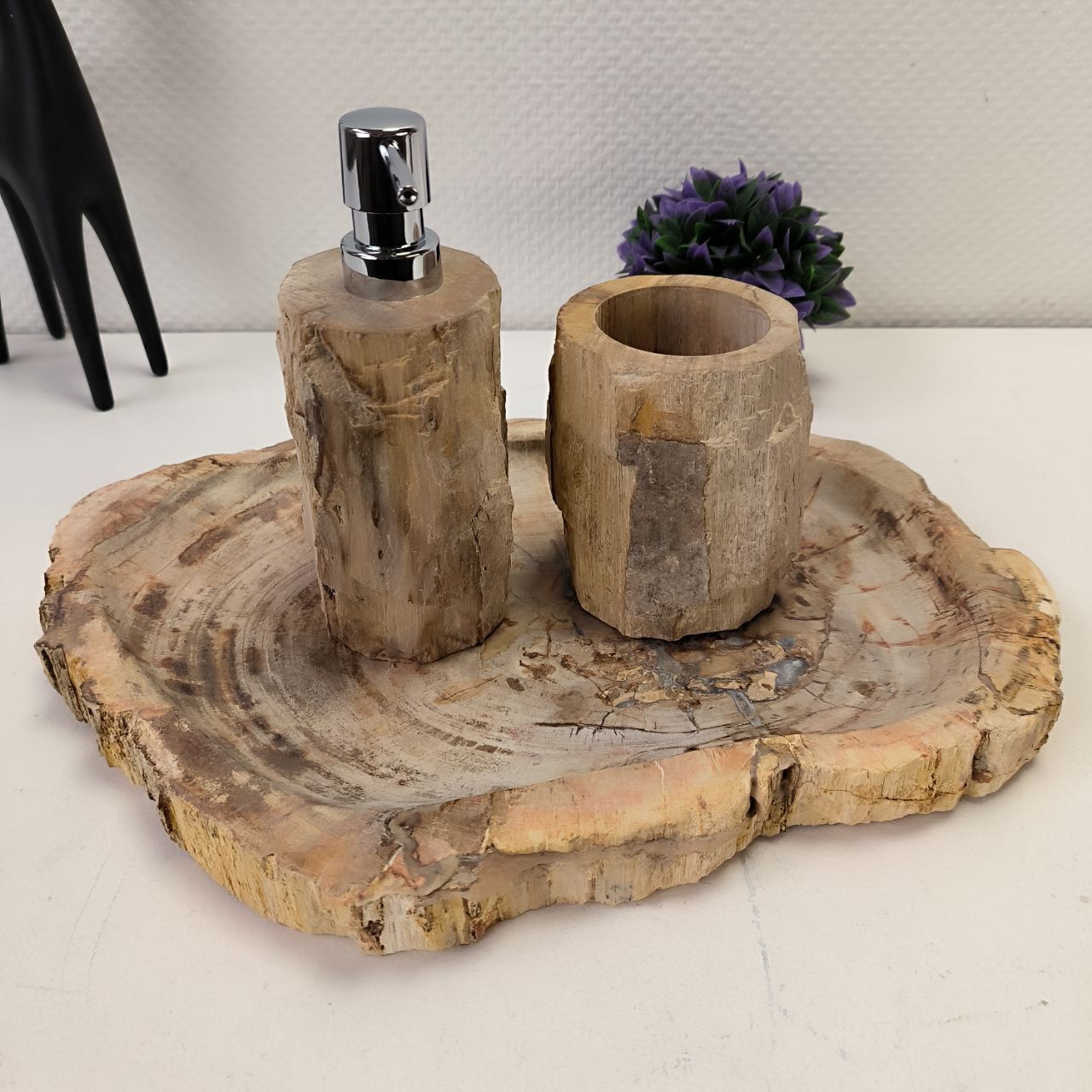 Набор из окаменелого дерева 3 предм Fossil Set NF-63079 поднос 28см*41см