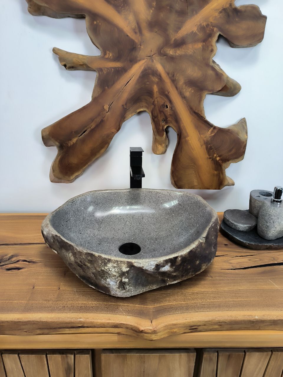 Раковина из речного камня RS-66331 50х42х15 из натурального камня
