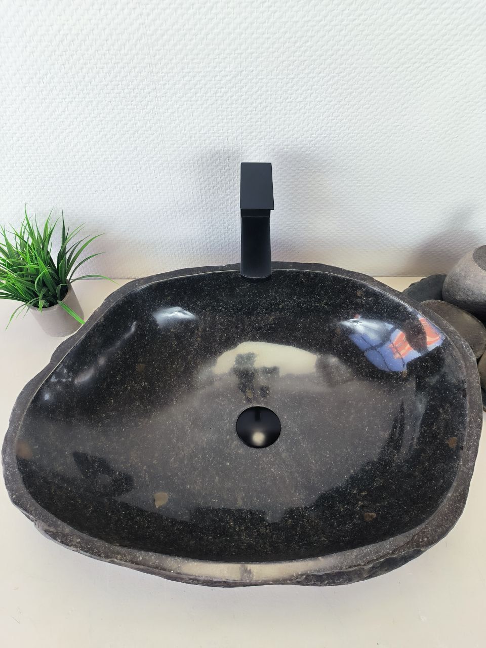 Раковина из речного камня RS-66198 59х44х15 из натурального камня