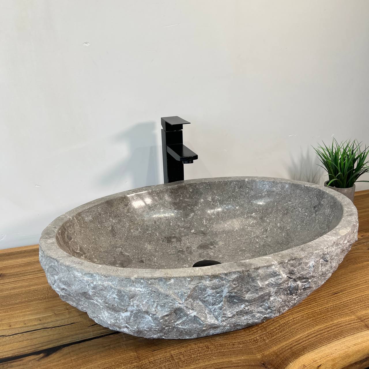 Раковина из мрамора Erozy Grey EM-66990 60*42*15 из натурального камня