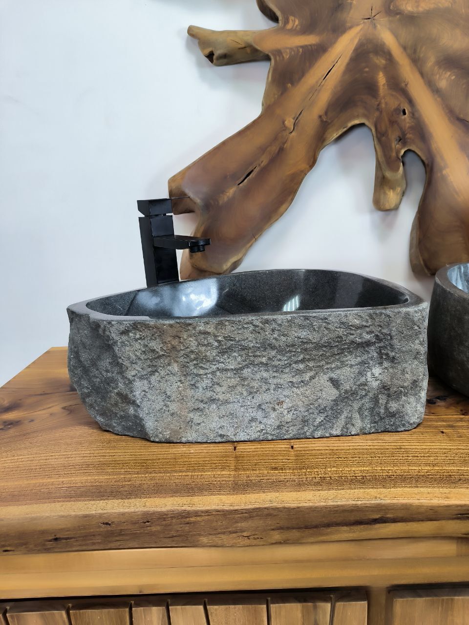 Раковина из речного камня ПАРА! RS-66554 47x32x15 натурального камня