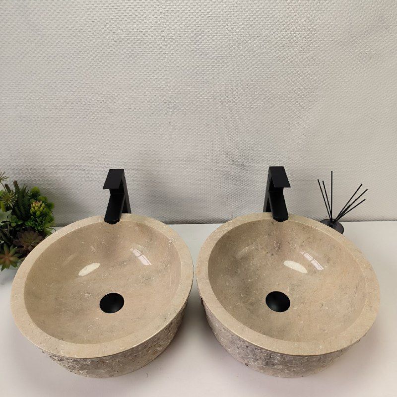 Раковина из мрамора ПАРА! Drum Cream Marmo DM-62888 45*45*16 из натурального камня