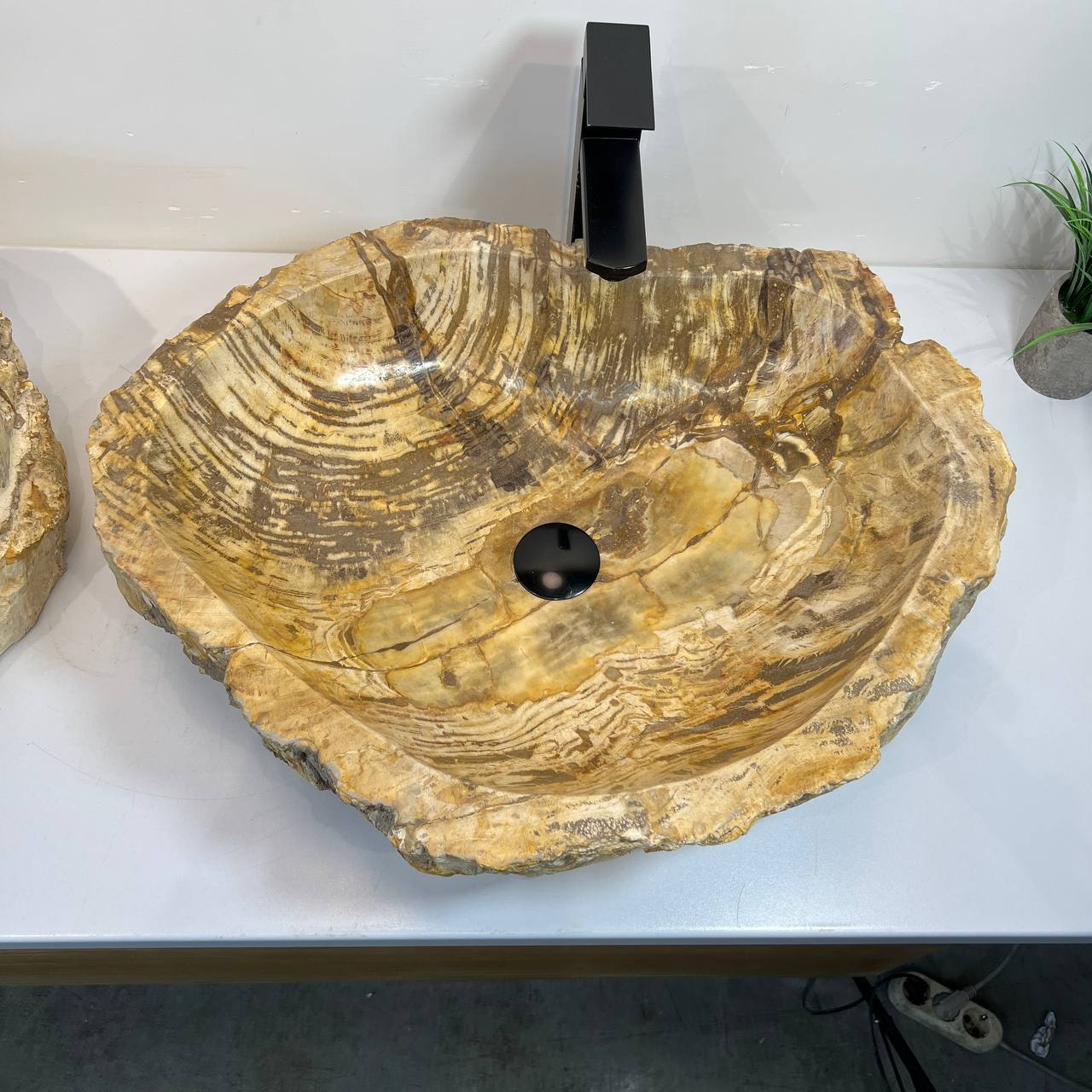 Раковина из окаменелого дерева ПАРА! OD-66907 63*49*15 из натурального камня