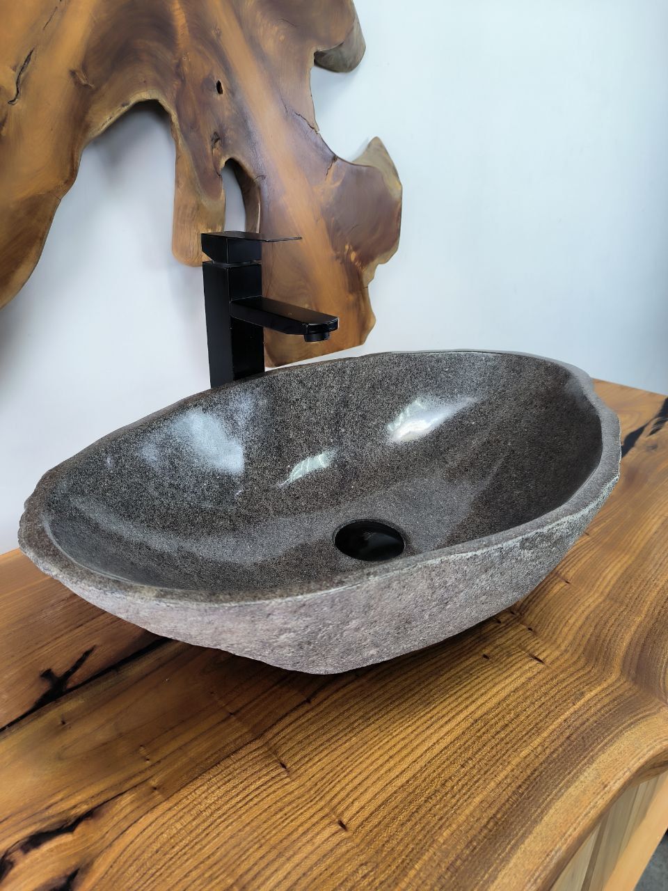 Раковина из речного камня RS-66578 58х37х15 из натурального камня