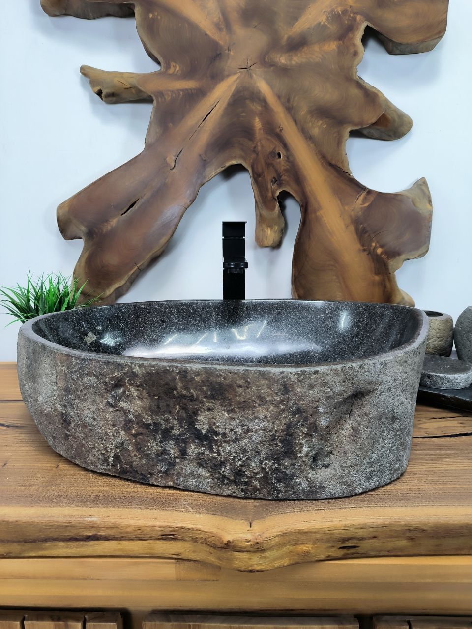 Раковина из речного камня RS-66346 60х40х15 из натурального камня