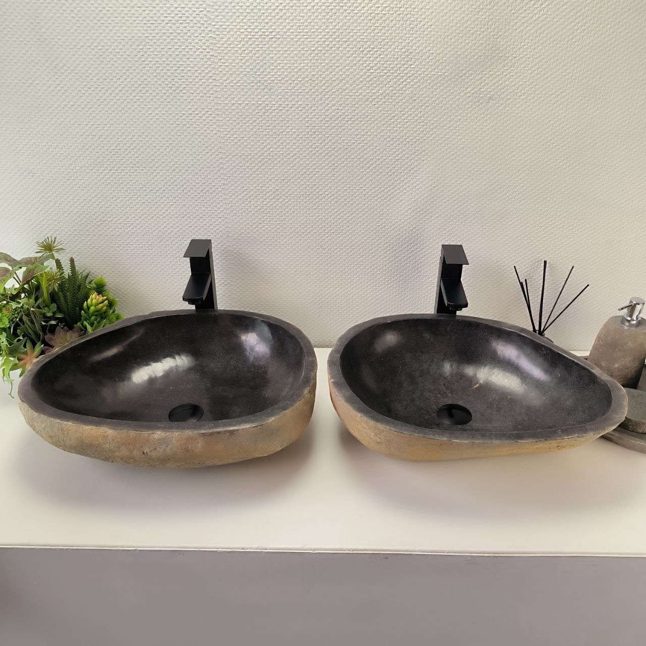 Раковина из речного камня ПАРА! RS-63835 52*43*15 2шт 0127