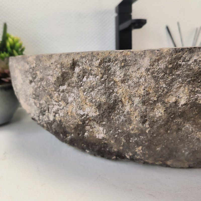 Раковина из речного камня RS-63421 (54*45*15) из натурального камня