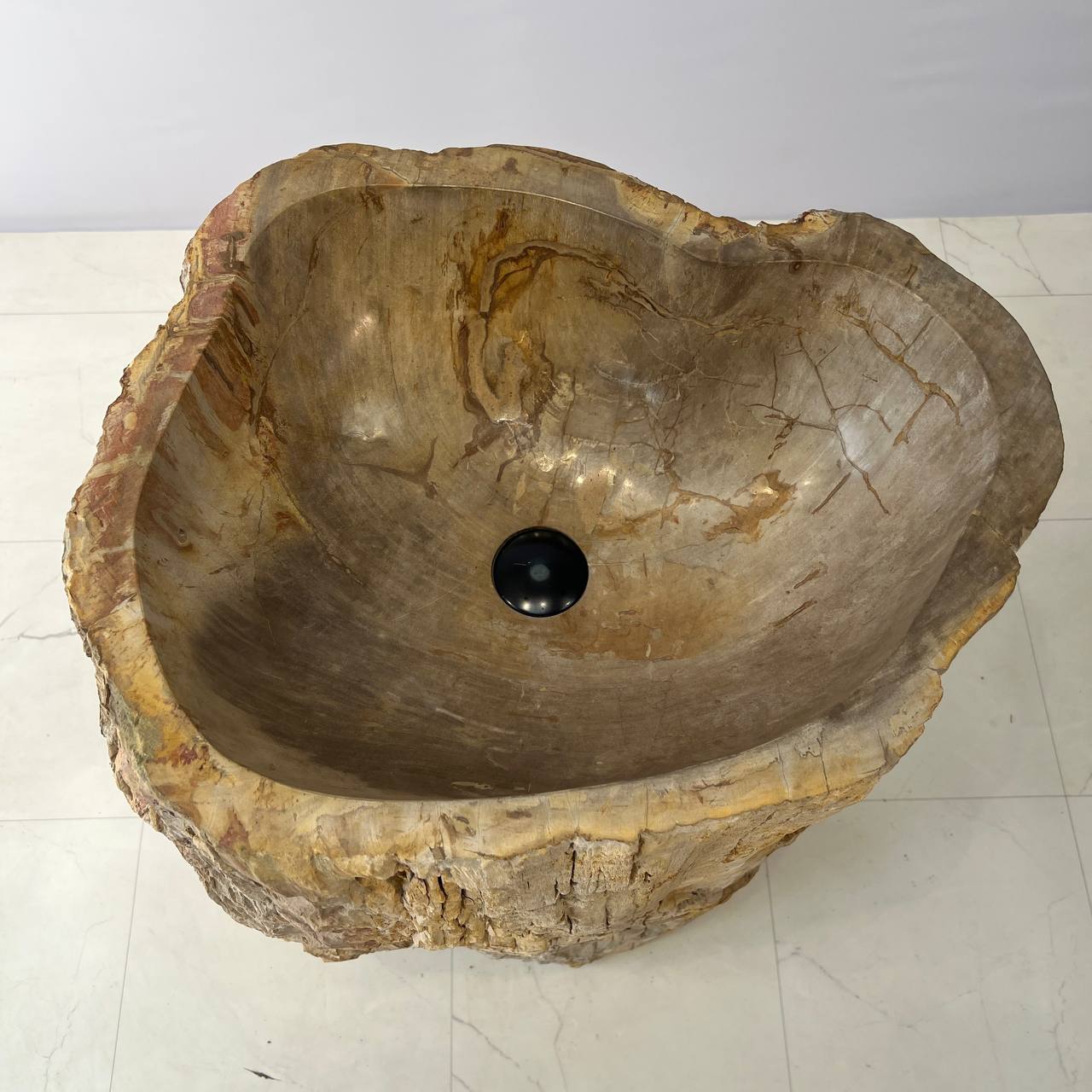 Раковина напольная из окаменелого дерева ODN-67058 56*45*90