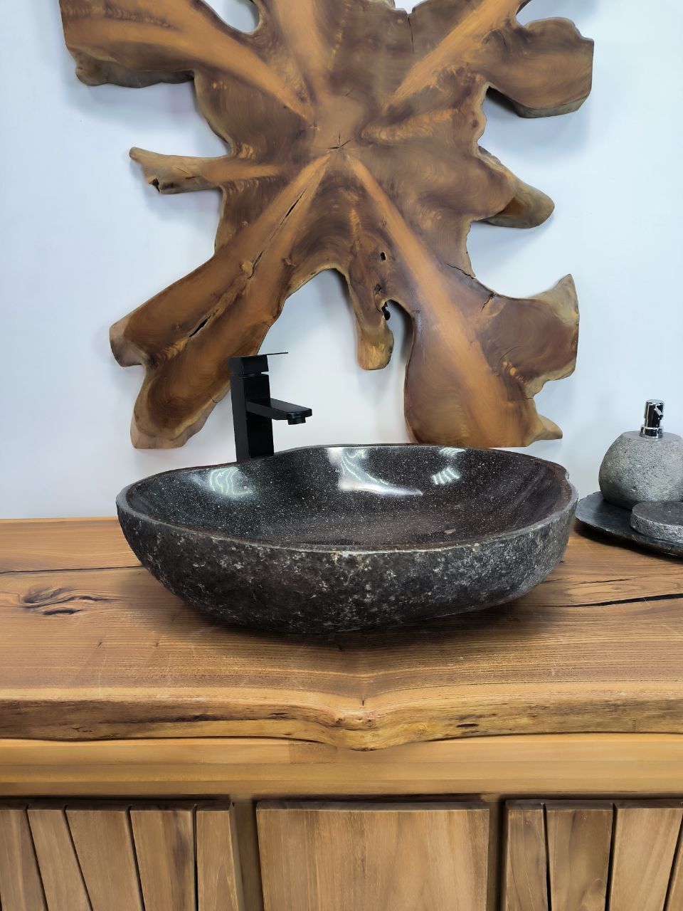 Раковина из речного камня RS-66428 56х40х15 из натурального камня