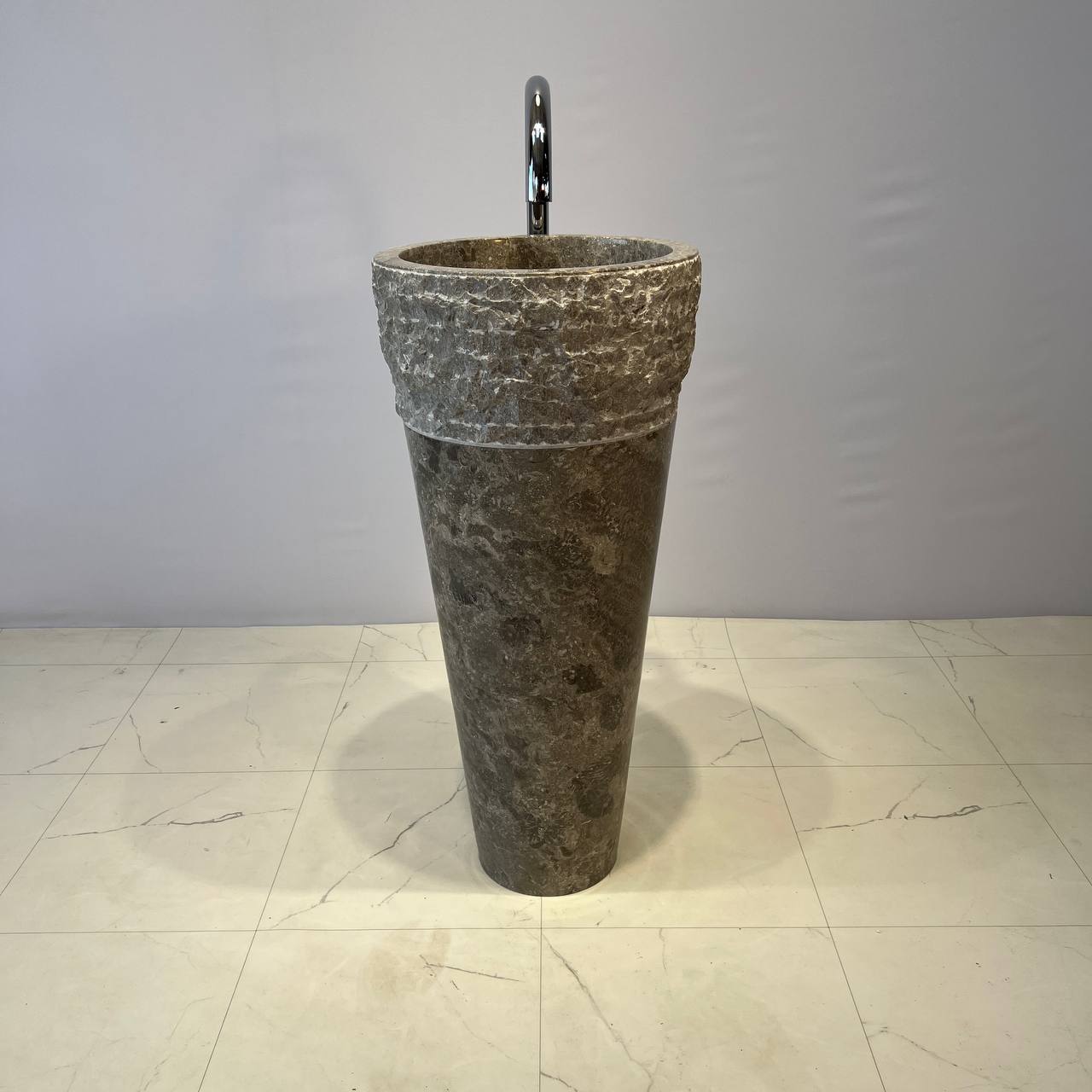 Раковина напольная из мрамора Erozy Top Grey MN-67044 40*40*90